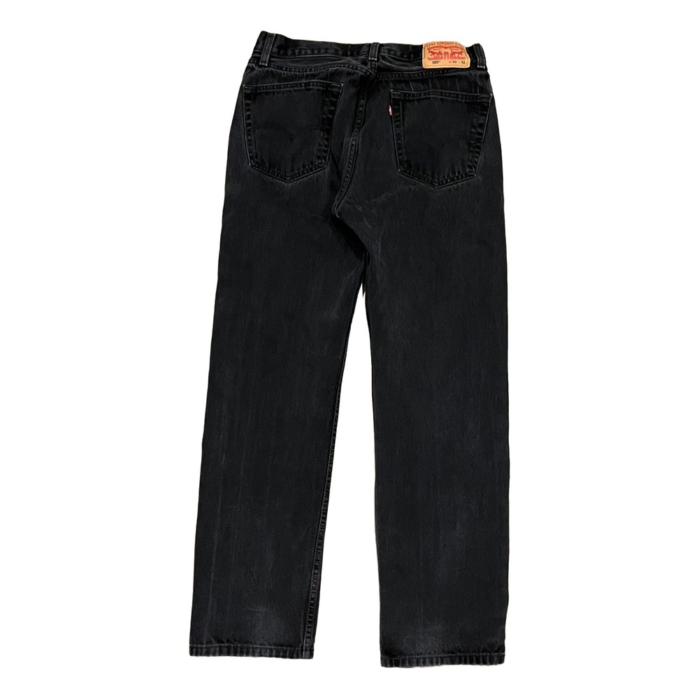 Vintage Levis 505 Jeans Mens 33x32 (33x30) Black Straight Grunge Y2K Skate